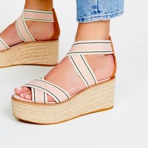 Never Worn Tory Burch wedge sandals!